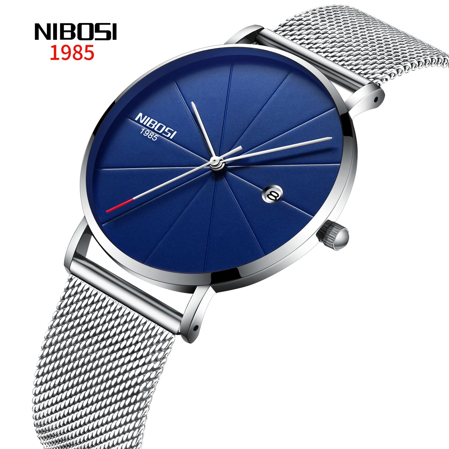 NIBOSI Thin Zelvor Silver Blue