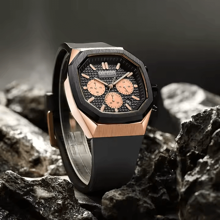 MEGIR Bexley Black Rose Gold