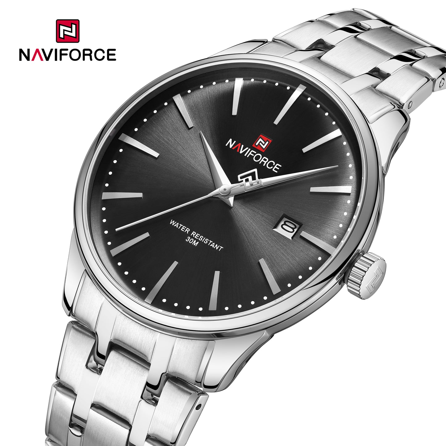 Naviforce Heritage Silver Black