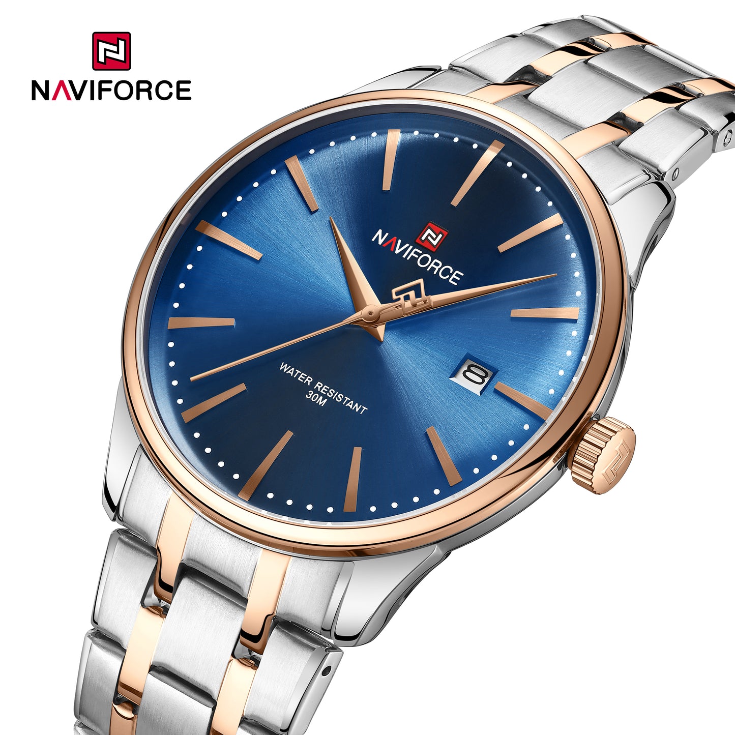 Naviforce Heritage Silver Blue/Rose gold