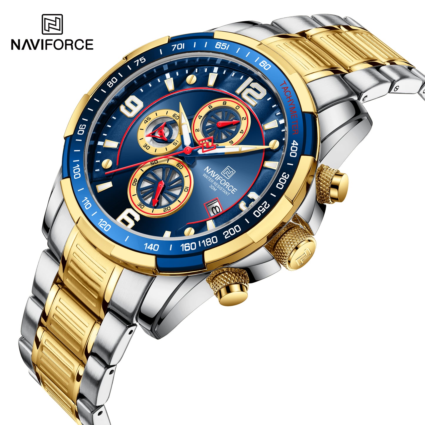 Naviforce Steelfor Silver/Gold Blue