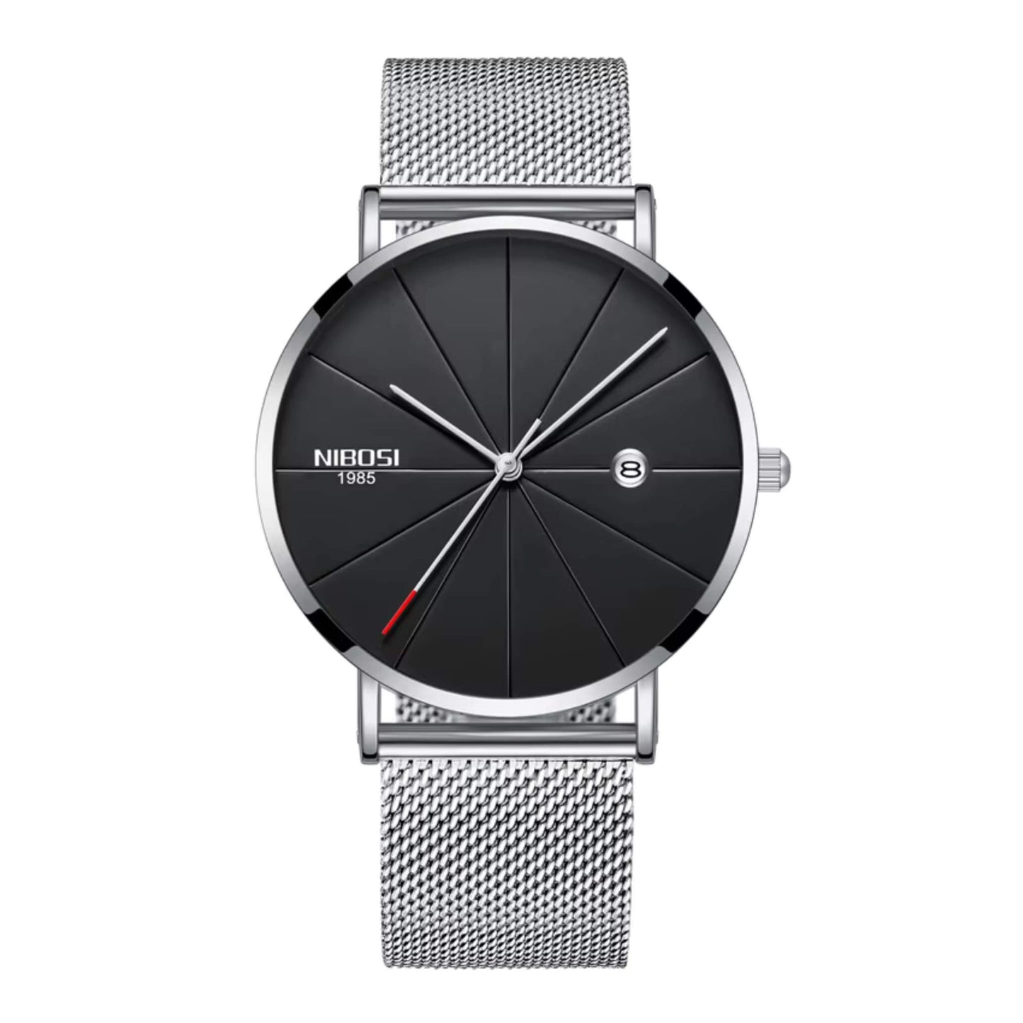 NIBOSI Thin Zelvor Silver Black